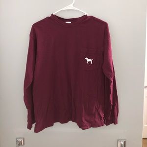 Long sleeve Maroon Pink shirt